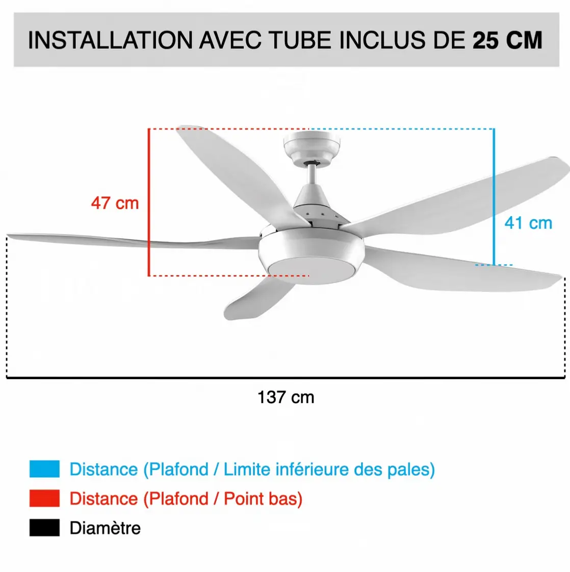 Brasseur d'air LED ABACO – 137 cm – Image 4