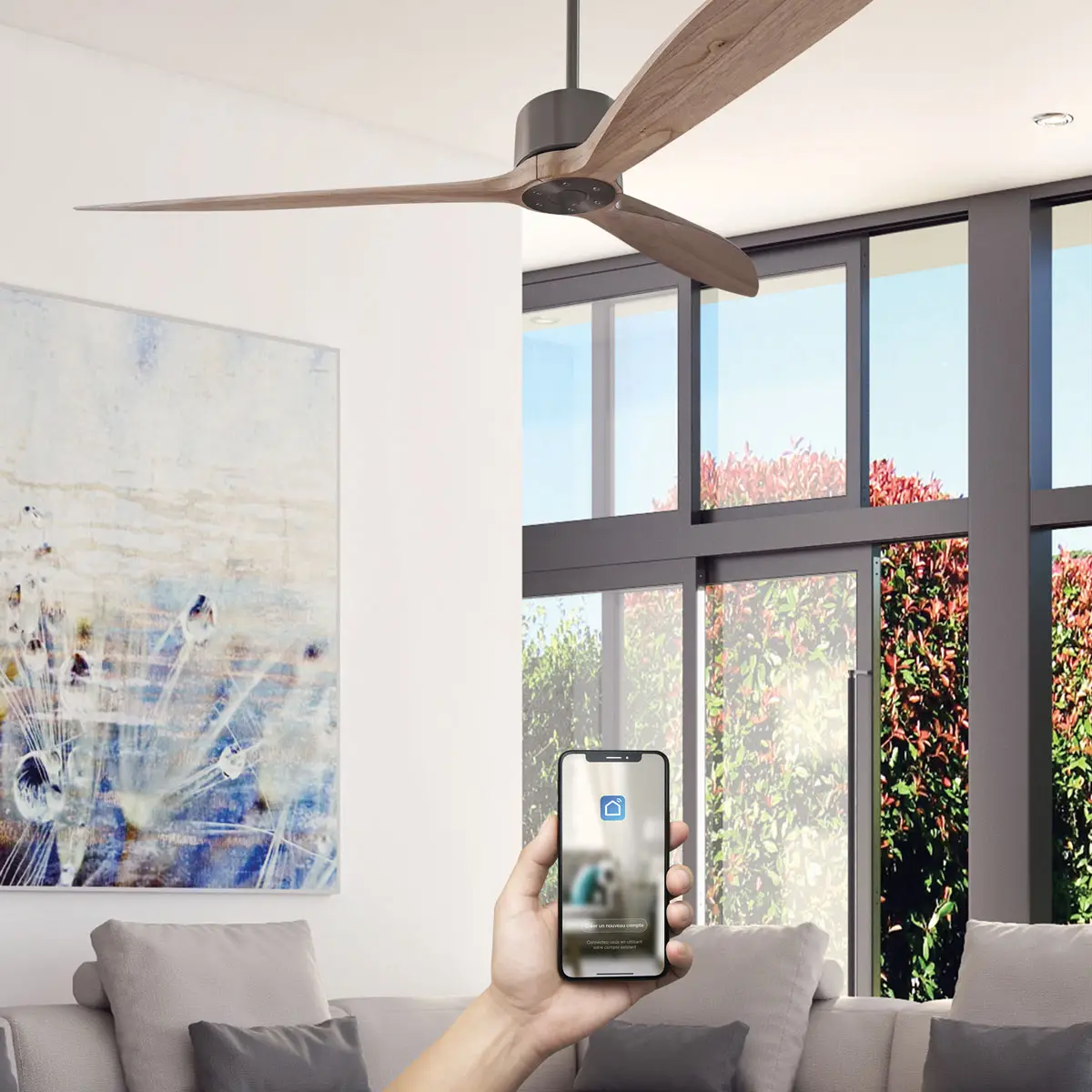 Ventilateur de plafond connecté NEBA